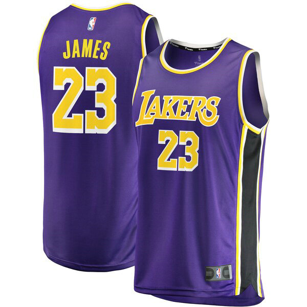 Maillot Los Angeles Lakers Homme LeBron James 23 Statement Edition Pourpre
